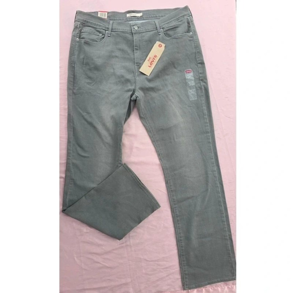 Levis 505 Straight Leg Jeans Grey Denim Womens Size 16